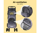 PaWz Large Pet Stroller Dog Cat Carrier Travel Pushchair Foldable Pram 4 Wheels