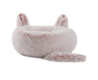 Cozy Fuzzy Plush Calming Dog Bed - Pink