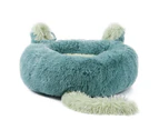 Cozy Fuzzy Plush Calming Dog Bed - Light Brown