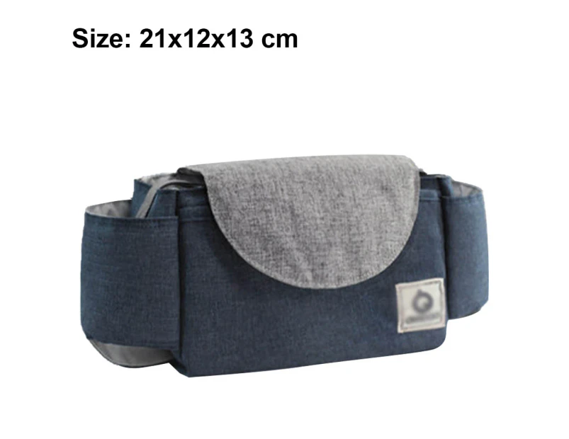 Stroller Organizer Bag,Multifunctional Stroller Bags with Insulated Cup Holder Baby Stroller Accessories Storage Bag for Bottle,Diaper-Navy Blue