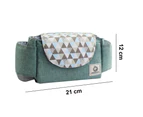 Stroller Organizer Bag,Multifunctional Stroller Bags with Insulated Cup Holder Baby Stroller Accessories Storage Bag-Grey Blue Rhombus