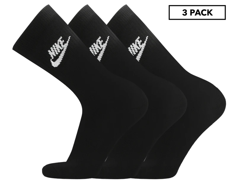 Nike Sportswear Unisex Everyday Essential Crew Socks 3-Pack - Black/White