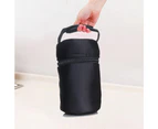 Insulated Bottle Bag and Bottle Cooler - Keeps Cold or Warm Bottles - 2 Count , Black