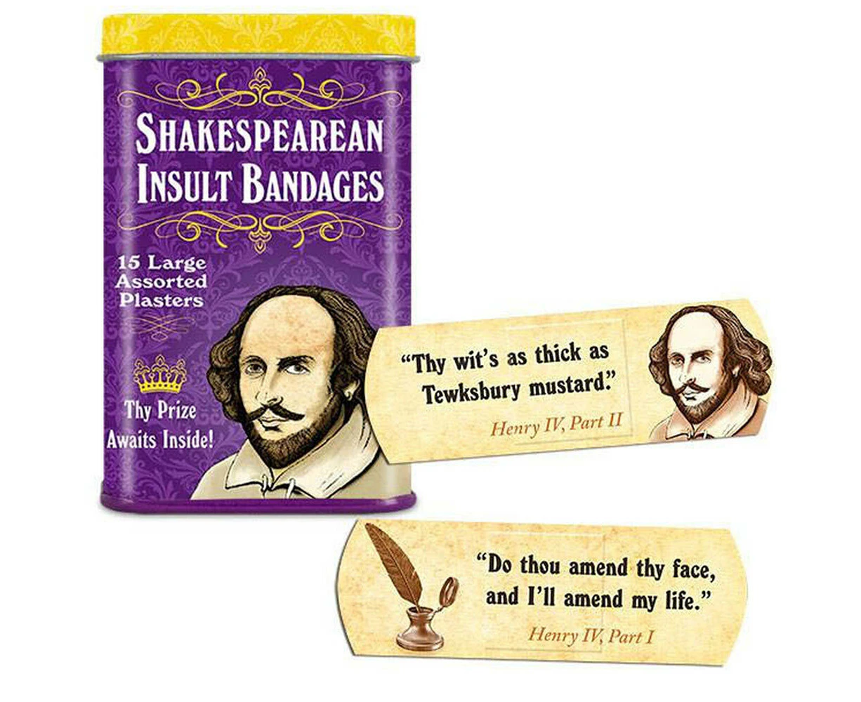 15pc Archie McPhee Shakespearean Insults/Dramatic Assorted Bandages/Plasters