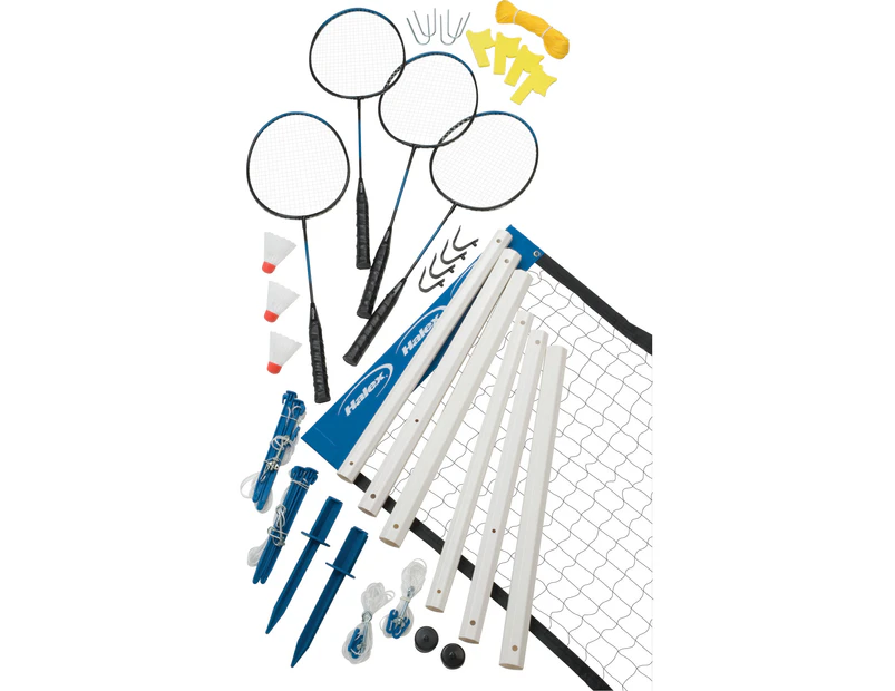 Regent Halex Premier 4-Player Badminton Set Racket/Shuttlecocks w/ Poles & Net