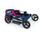 Bayer Cosy 59cm Pram/Stroller Kids Toy for 46cm Dolls Dark Blue w/ Pink Hearts