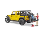 Bruder 1:16 Jeep Wrangler 32cm Rubicon w/ Mountain Bike/Cyclist Kids Toy 4y+