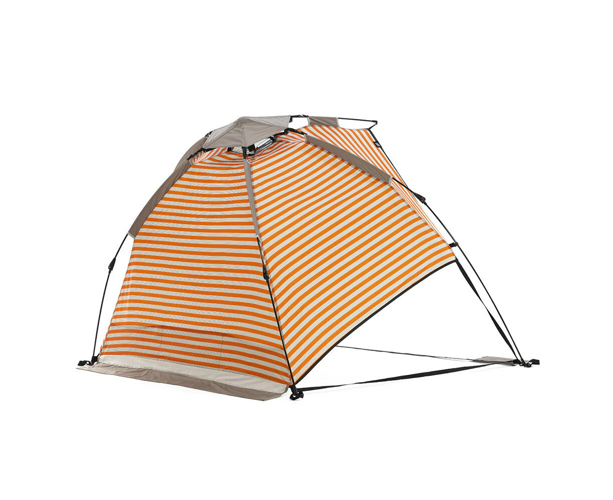 Life! Airlie 240x120cm Beach/Outdoor UV Sun Canopy Tent Shelter GRY/ORAG Stripe