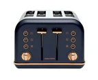 Morphy Richards 1880W Accents Rose Gold 4 Slice Bread Toaster Midnight Blue