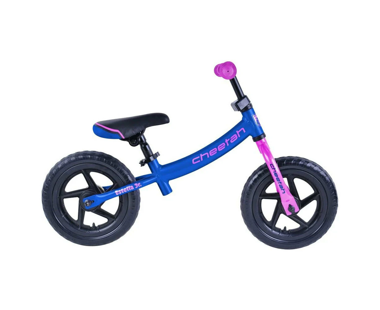 Cheetah Estella Girls Jr 12 Inch Balance Bike/Bicycle Navy Blue/Pink Kids 2-4y