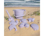 8pc Playground Silicone Bucket/Spade/Moulds Kids Beach/Sandpit Toy Set Lilac 3+