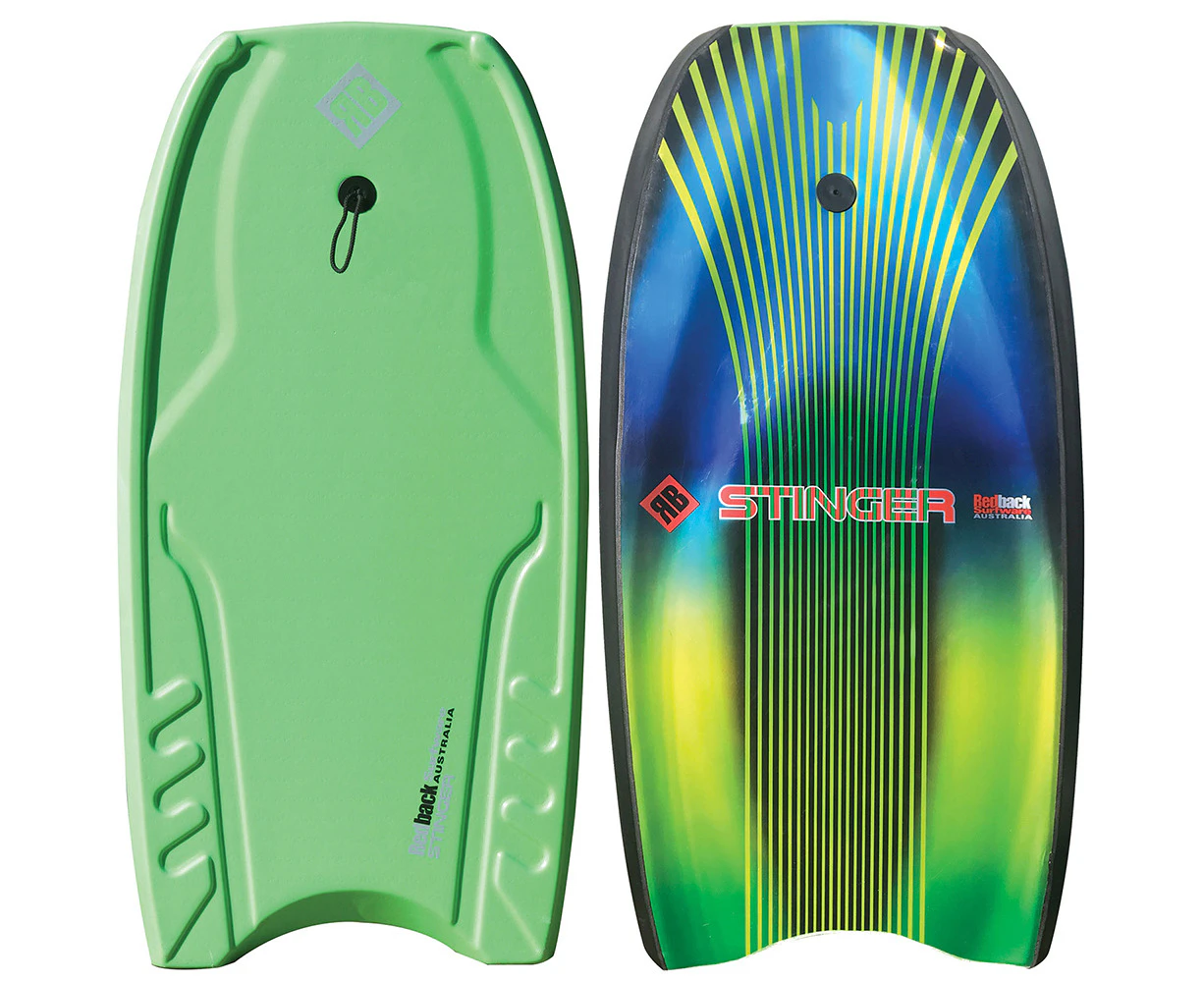 Redback Stinger 42" Bodyboard Beach Surf Board Slick Bottom/Crescent Tail Lime