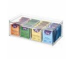 iDesign Crisp 31.75x16.51cm Tea Bag/Sugar Packet Storage Organiser w/ Lid Clear