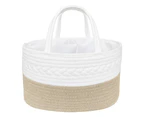 Living Textiles 100% Cotton Storage Nusery/Baby Nappy Caddy Basket Natural/White