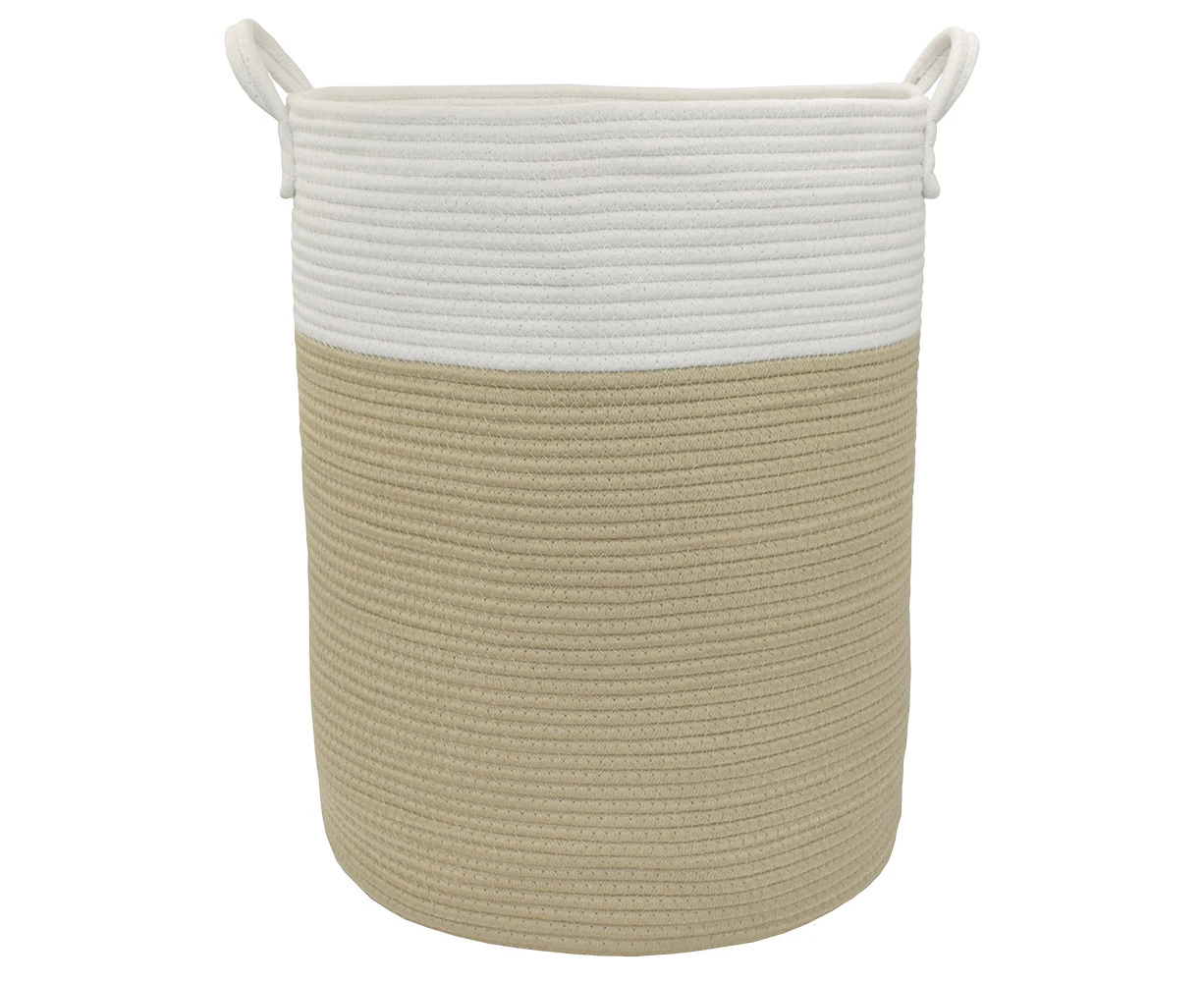 Living Textiles 40x50cm Cotton Rope Hamper Organiser/Clothes Storage Natural