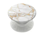 PopSockets Gen2 Swappable PopGrip Holder/Stand w/ Base Gold Lutz Marble f/Phones