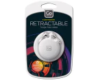 Go Travel Retractable In-Ear Earphones w/Magnetic Clip/3.5mm Jack for Phones WHT