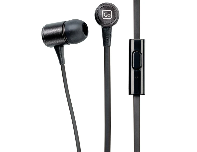 Go Travel Lock & Wear Wired Magnetic In-Ear Earphones 3.5mm w/ In-Line Mic Black