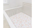 Lolli Living Cotton Baby/Newborn Cot Elastic Fitted Sheet Meadow 75x135x19cm