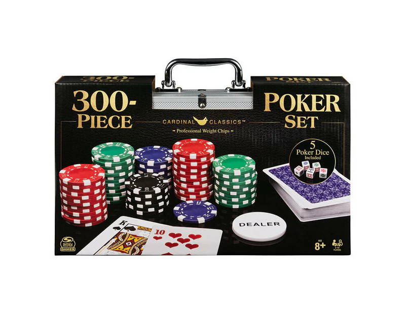 300pc Cardinal Classic Game Poker/Casino Set w/ Case/Chips/Buttons/Dice/Cards 8+