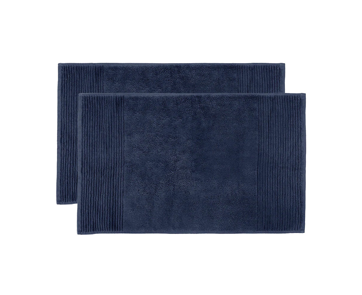 Bambury Elvire Bath Mat 2 Pack - Navy