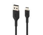 Belkin 2M Braided USB-A to USB-C Cable Data Sync Connector for Smartphones Black