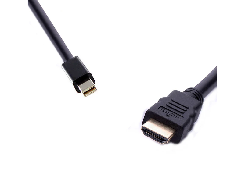 8Ware 1.8m Mini DisplayPort to HDMI Male Cable Connector For PC/Laptop Black