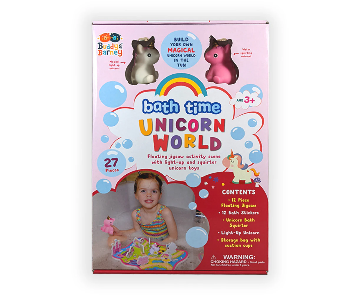 27pc Bath Time Unicorn World Floating Jigsaw Puzzle & Activities Kids/Child 3y+