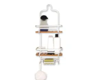 Urban Lines Cove Aluminium/Bamboo Bathroom Shower Caddy/Holder Silver/Natural