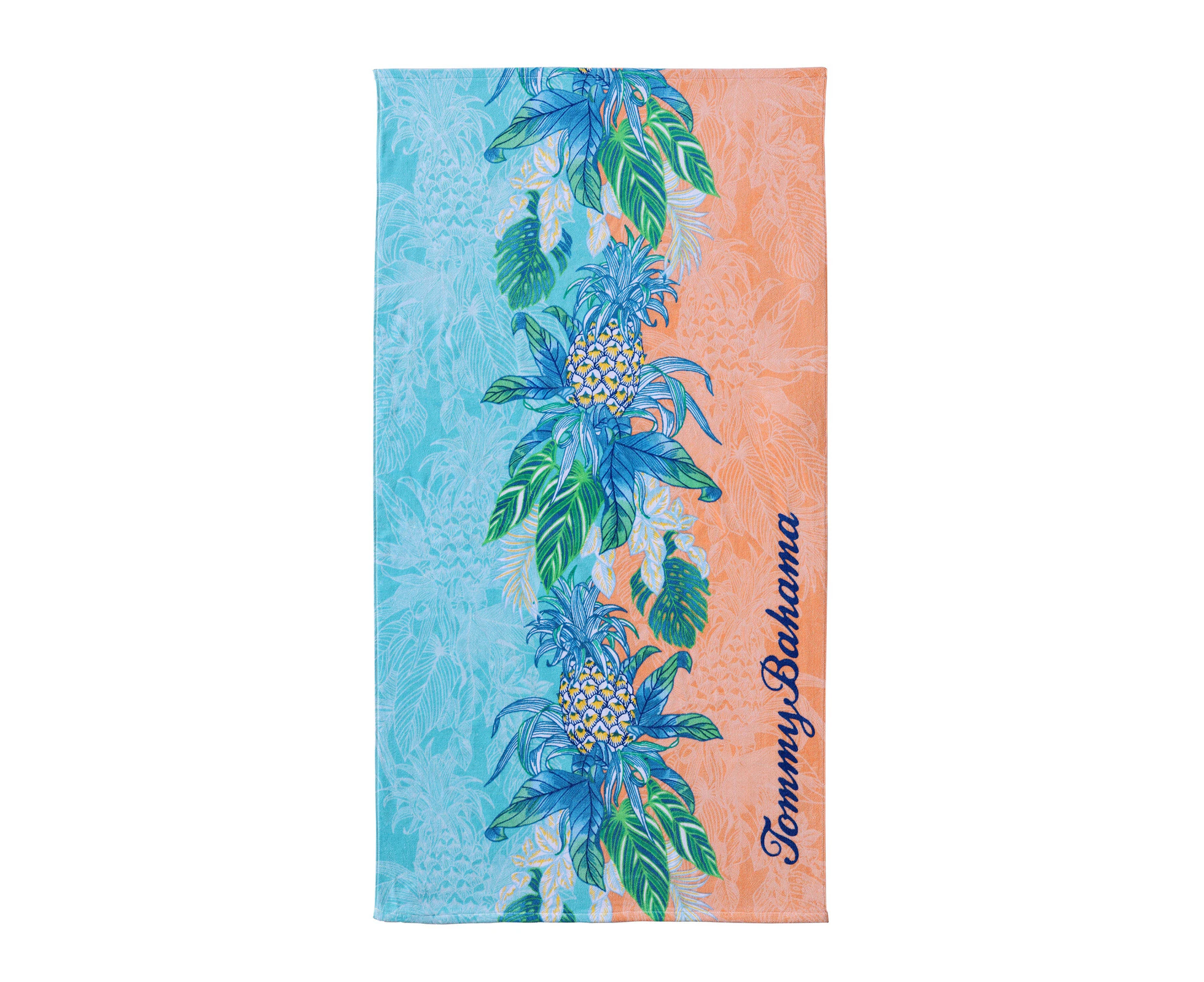 Tommy Bahama Pineapple Splash Printed 91x173cm Cotton Beach Towel Aqua/Coral