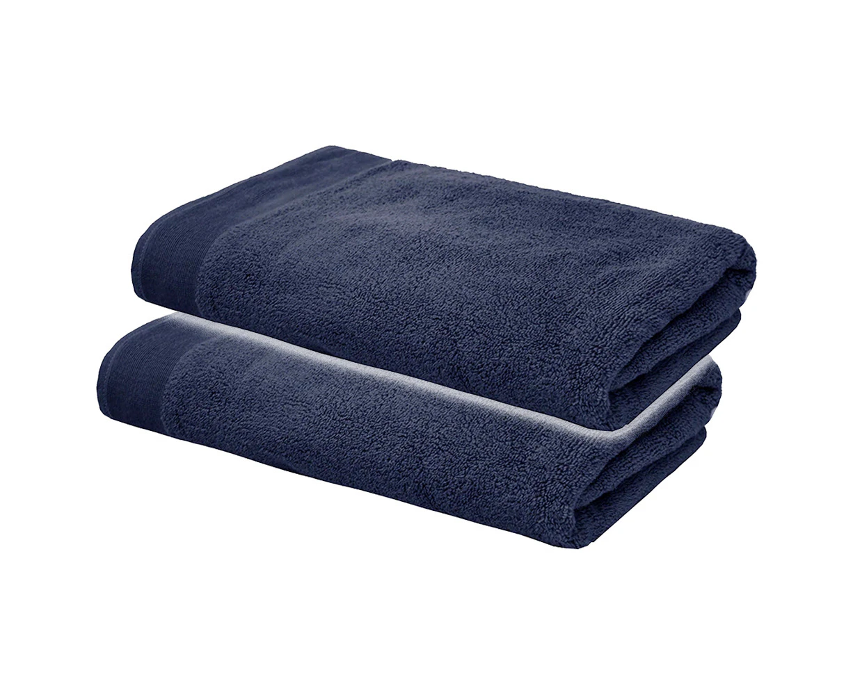 Bambury Elvire Bath Towel 2 Pack - Navy