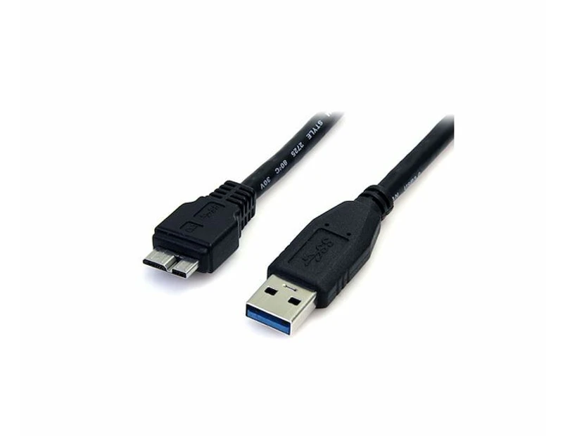 8Ware 1m USB 3.0 Cable A to Micro-USB B Male to Male Extension Connector Black