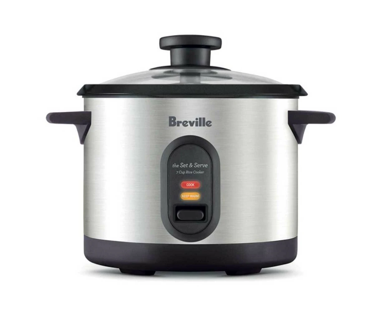 Breville BRC310BSS 500W Set & Serve 7 Cups Rice Cooker/Steamer Stainless Steel