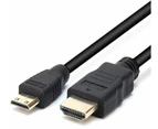 Astrotek Mini HDMI to HDMI Cable 1m w/ Ethernet 1.4V 3D HD 1080p 9pin Male Black