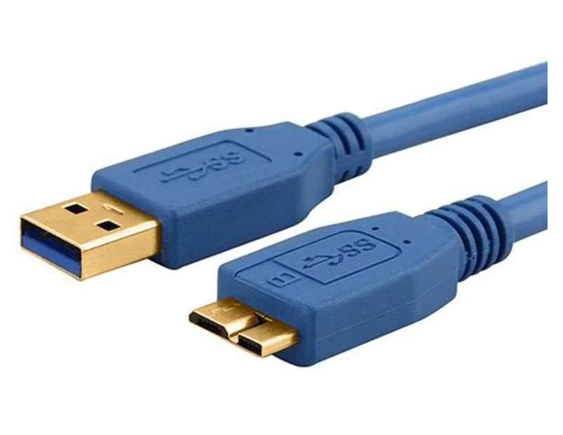 Astrotek 2m Male USB-A 3.0 To Male Micro USB-B Data Transfer Cable Cord Blue