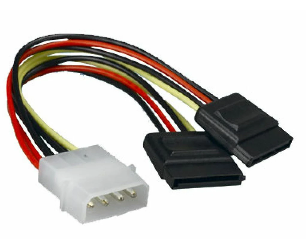 Astrotek Internal Power to SATA Molex Cable 4pins to 2x 15pins 18AWG RoHS Lead