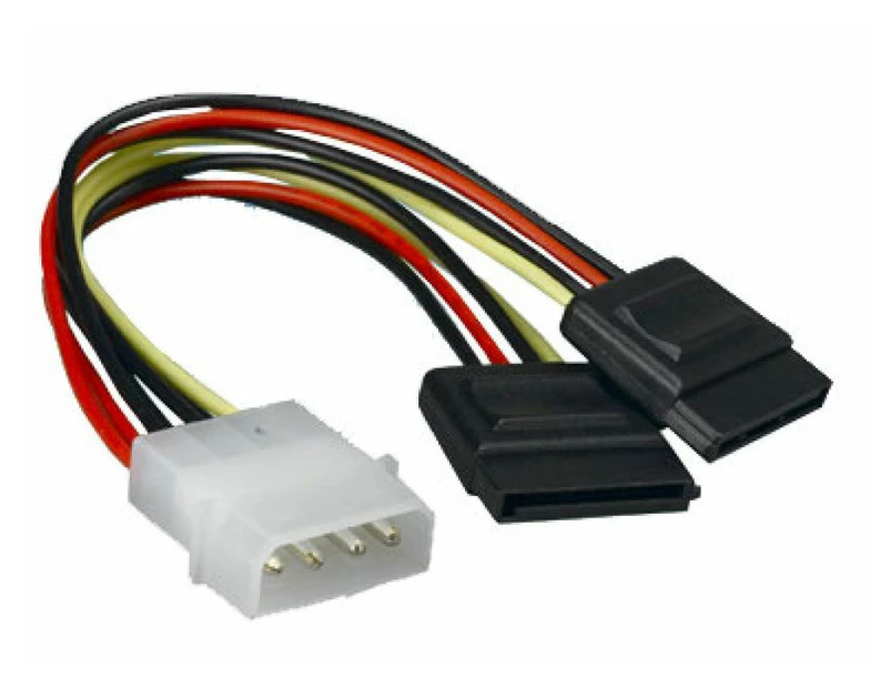 Astrotek Internal Power to SATA Molex Cable 4pins to 2x 15pins 18AWG RoHS Lead