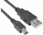 Astrotek 1m Male USB-A 2.0 To Male Mini USB-B Data Transfer Cable Cord Black