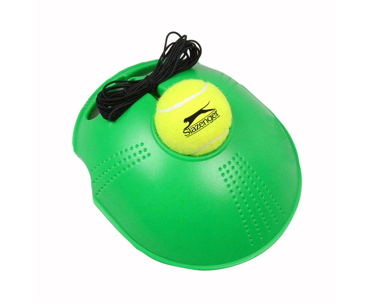 Slazenger Tennis Trainer Practice Rebound Balls Back Base Sport Exercise Green