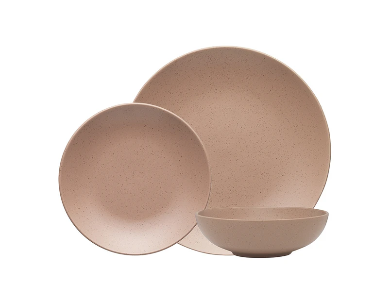 12pc Ecology Dwell Stoneware Dinner Set Plate/Bowl Dishwasher/Microwave Musk