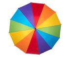 Clifton Pride Range 105cm Windproof 12-Rib UPF50+ UV Umbrella Wood Style Rainbow