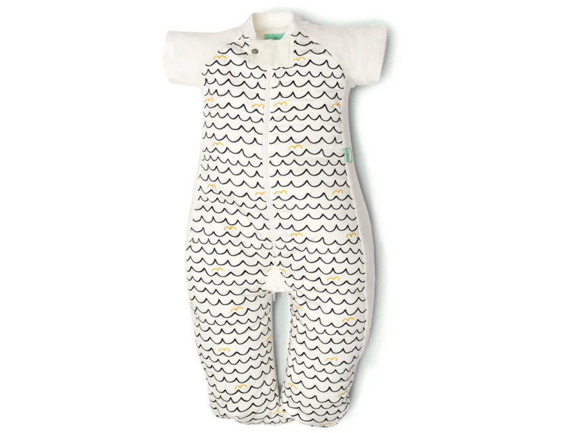 Ergo Pouch Organic/Cotton Baby/Infant Sleep Suit Bag 2-12m 1.0 TOG Waves White