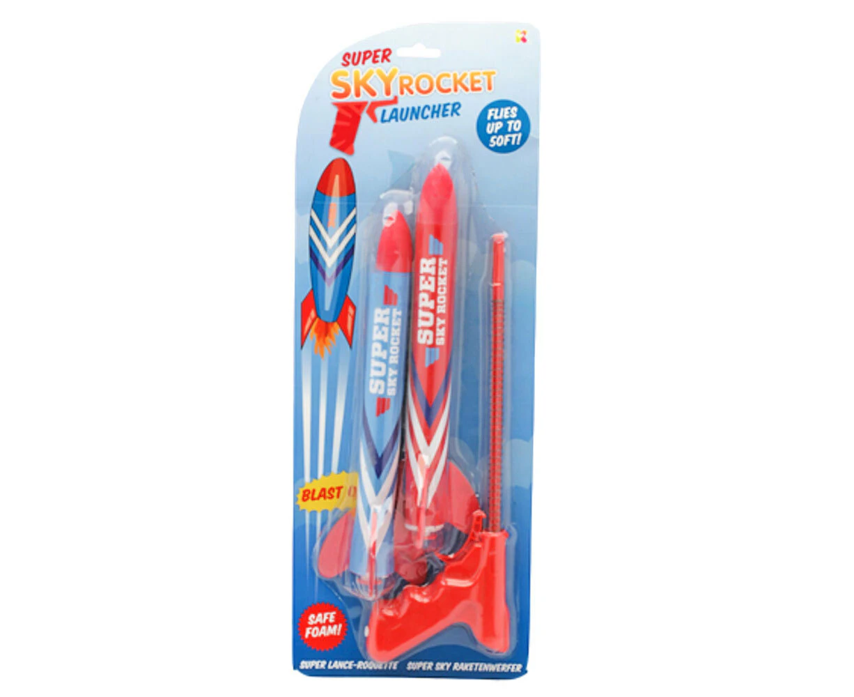 Keycraft Super Sky Rocket Launcher 46cm Kids/Children Outdoor Toy Red/Blue