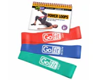 3pc GoFit 24cm Power Loop Fitness Workout/Strength Training Resistance Bands Set