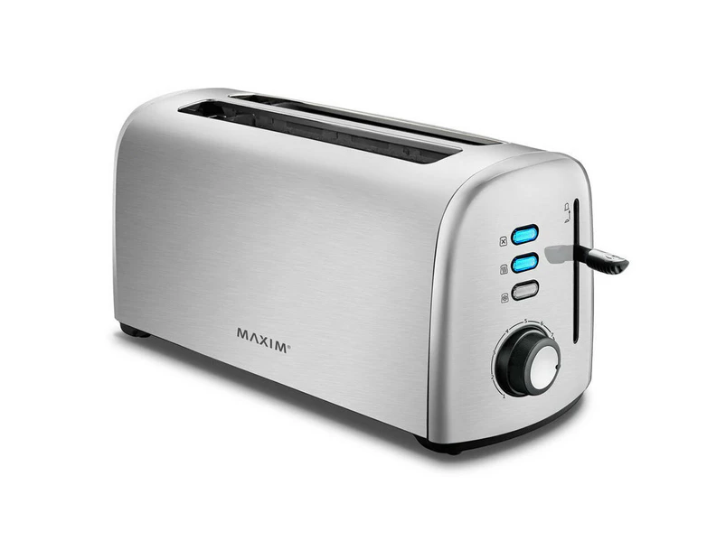 Maxim KitchenPro 4 Slice/Slots Automatic Bread Toaster Stainless Steel Silver
