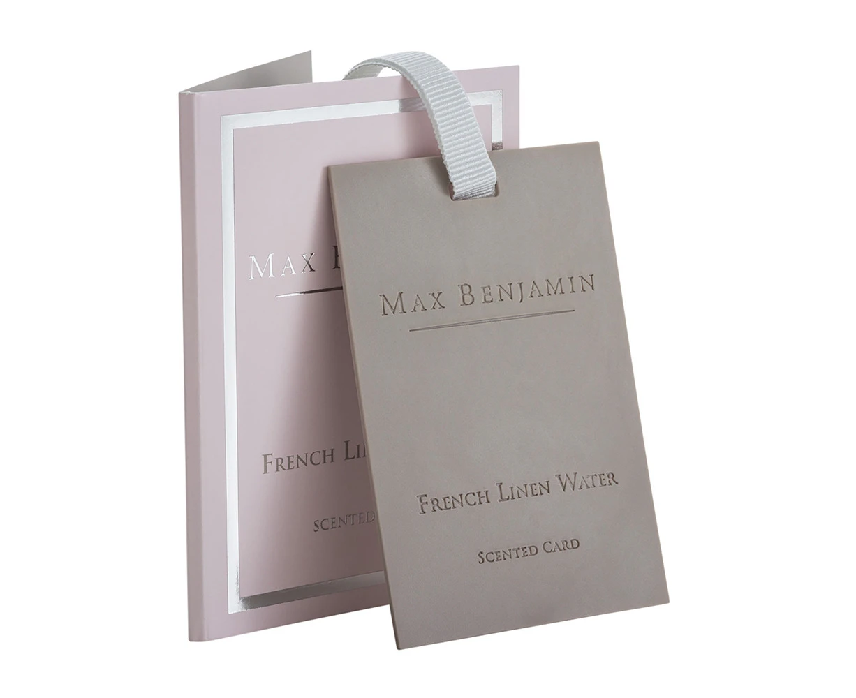 Max Benjamin Home Scented Card French Linen Water For Bags/Wardrobe/Drawers/Car