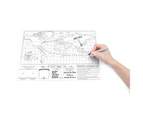 Luckies 42cm Scratch Off Map Travel Edition w/ Foil Hanging Wall Decor White