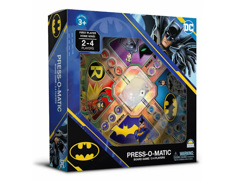 Batman Press-O-Matic Kids/Family Themed Tabletop Board Game 2-4 Players 3y+