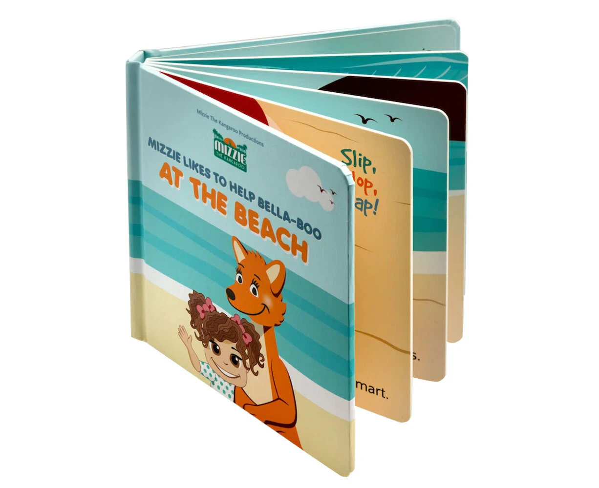 Mizzie The Kangaroo At The Beach Touch/Feel Story/Bed Time Hardcover Kids Book