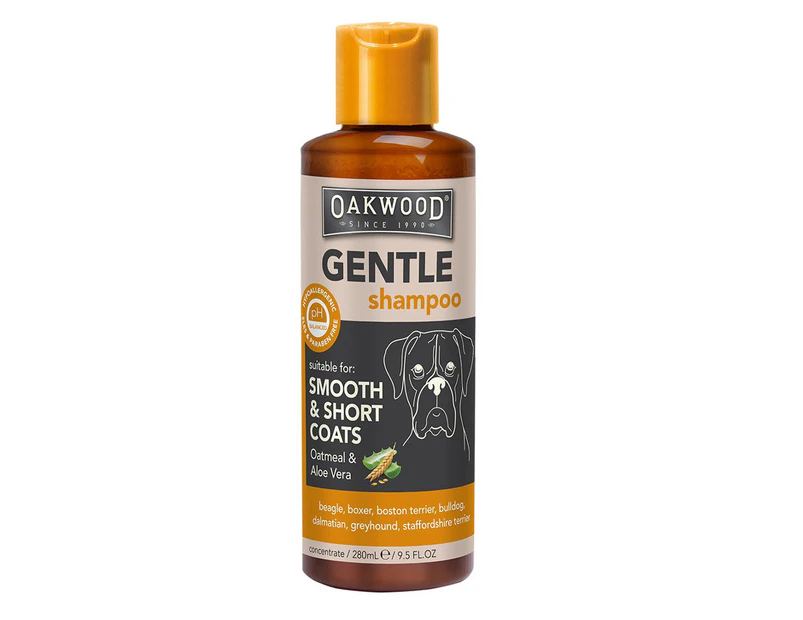 Oakwood 280ml Smooth & Short Coat Care Gentle Pet Dog Shampoo Oatmeal/Aloe Vera